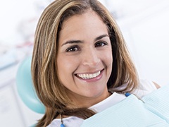 Woman with healthy smile after dental bonding