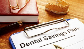 Paperwork that says dental savings plan