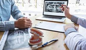 Dental patient at a dental implant consultation