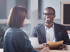 person interviewing for a job 
