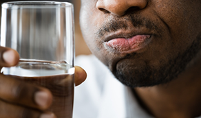Man drinking water