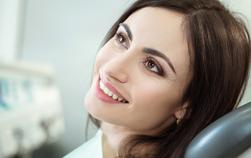 Woman listening to her dentist