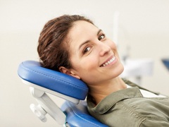 Happy patient relaxing before dental implant placement surgery