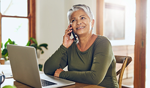 Woman talking on phone
