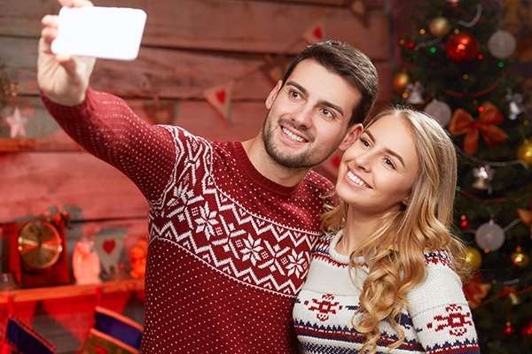 Couple celebrating holiday