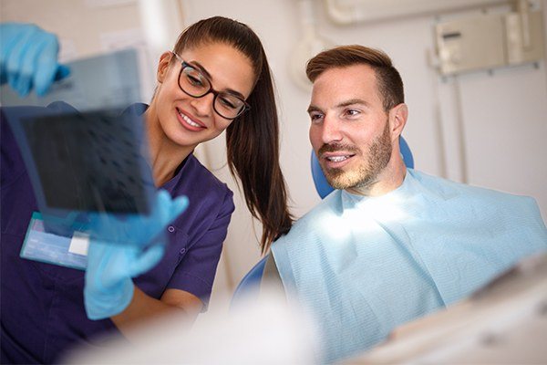 Patient visiting dentist