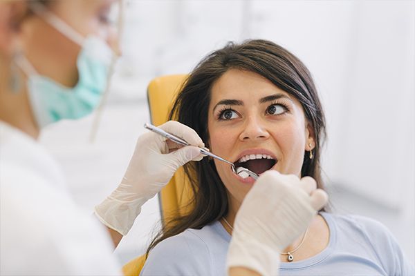 woman having dental work done