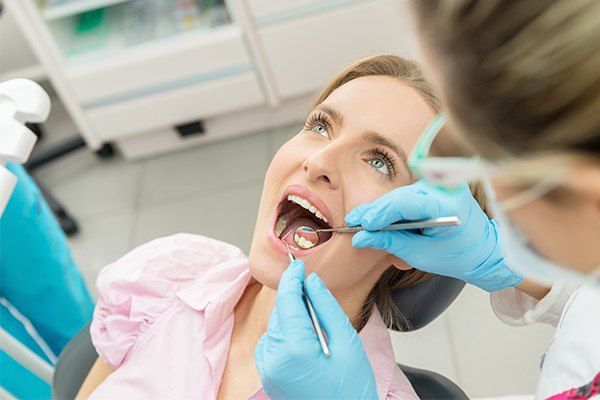 Woman having a dental checkup