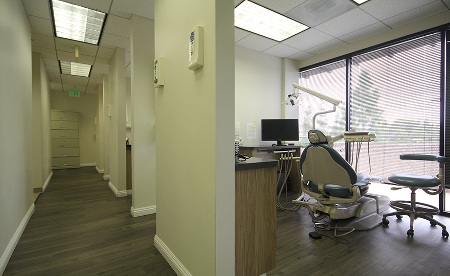 Hallway to dental treatment area