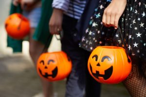 Children trick-or-treating during Halloween.